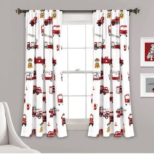 Fire truck curtains (set of two)